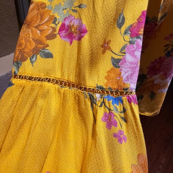 FARM Rio XL Floral Blouse Women Boho Tropical Festival Cottagecore Statement Top - Picture 8 of 12